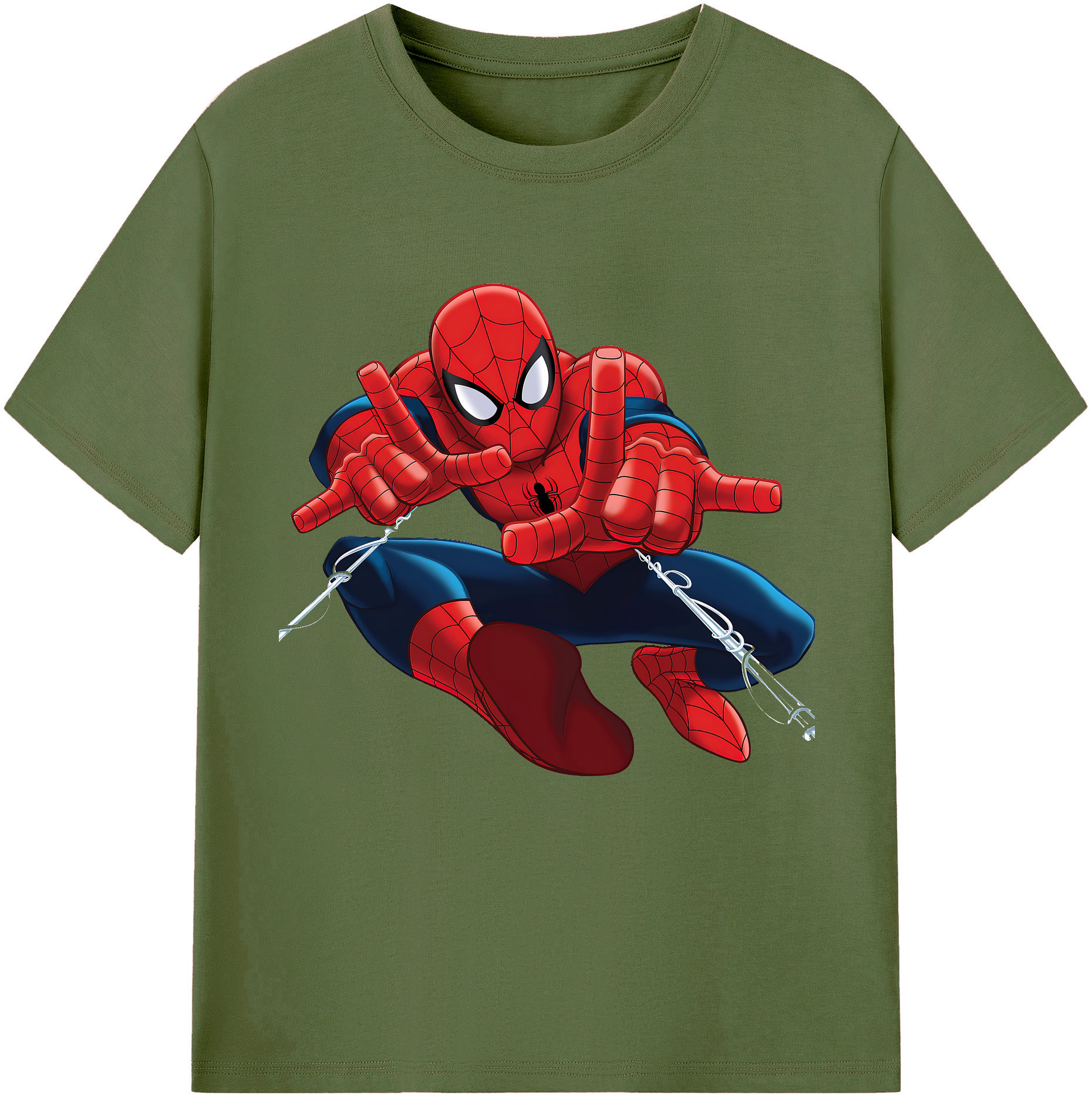 （画像用） Spider Man スパイダーマン 綿100％半袖Tシャツ（フロントプリント）